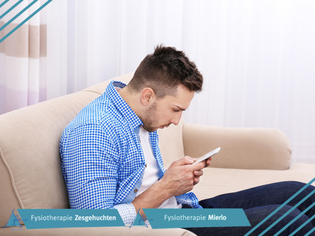 Fysiotherapie Zesgehuchten en Fysiotherapie Mierlo Last van smartphone nekpijn? Ga aan de slag met de tips en oefeningen van Fysiotherapie Zesgehuchten en Fysiotherapie Mierlo.